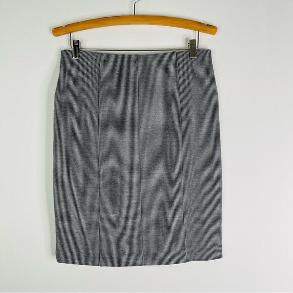 Alfani black white houndstooth knit stretch preppy academia office skirt 8 - Picture 5 of 6
